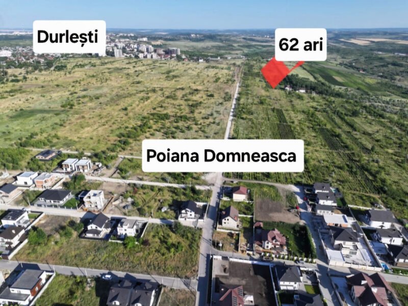 Teren de 62 ari în Poiana Domnească, utilități conectate