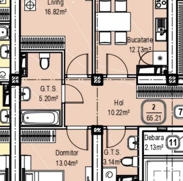 Buiucani · 2 camere · Astercon Dumbrava · 67 m²