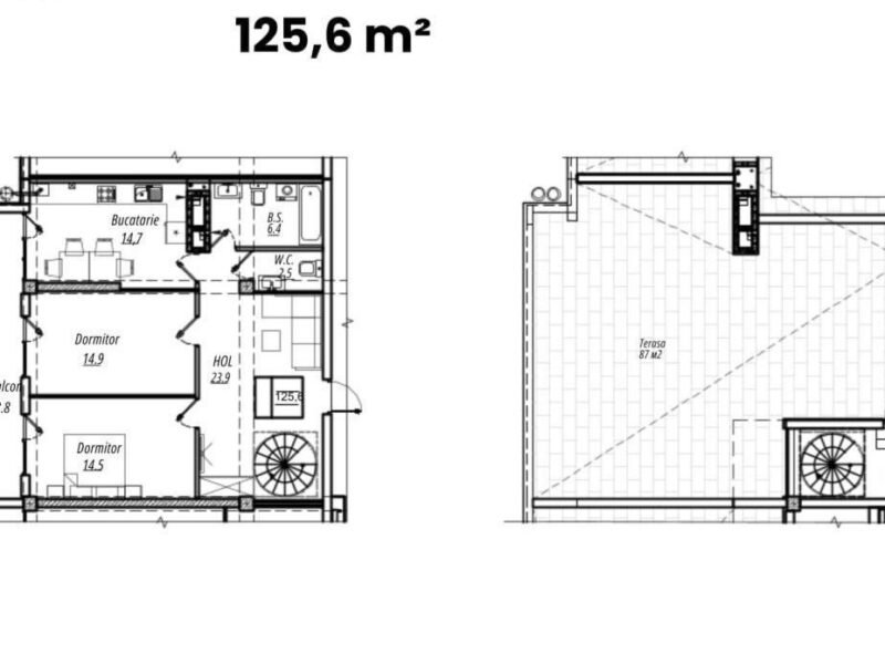 Penthouse 125,6 m2. Poșta-Veche