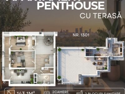 Penthouse 143,1 m2 în 2 etaje. Poșta - Veche